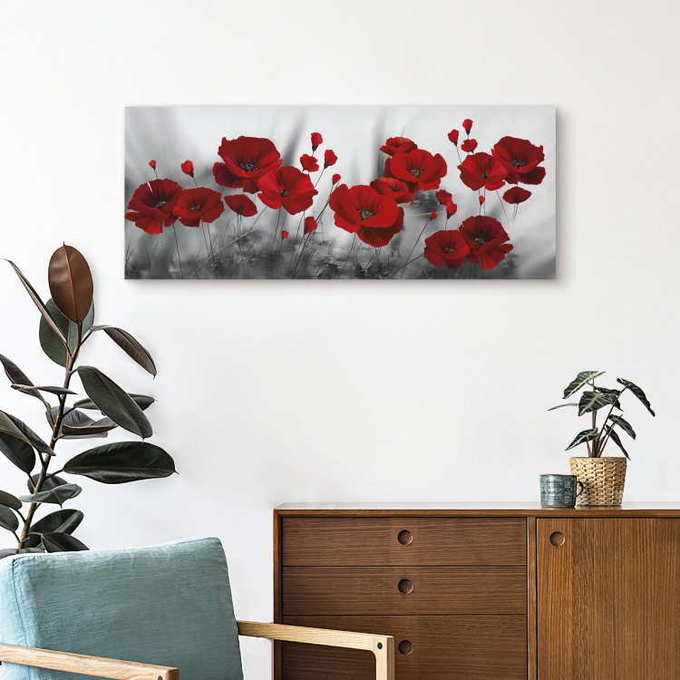 Quadro pintado Romantic Poppies (1 Part) Wide 106980 additionalImage 5