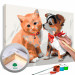 Malen nach Zahlen-Bild für Erwachsene Cat and Dog 107680