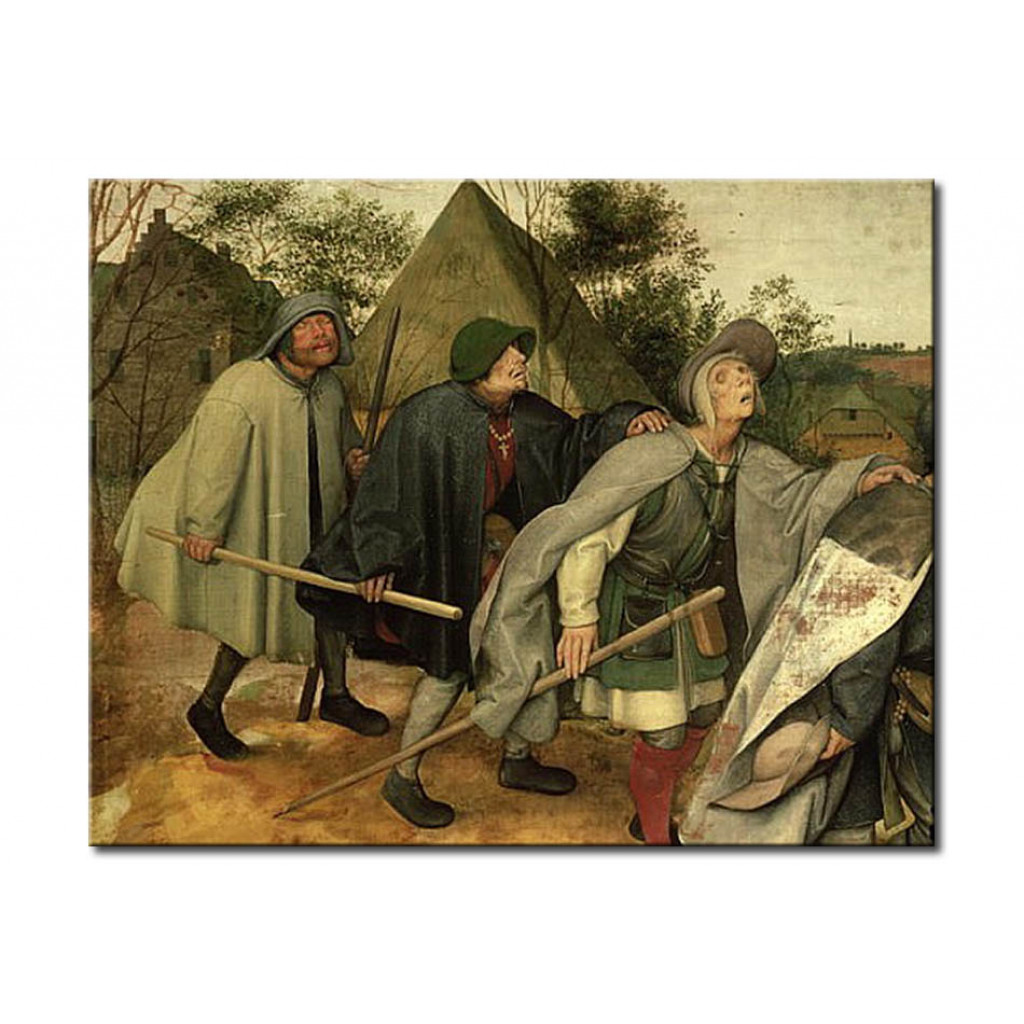 Schilderij  Pieter Bruegel The Elder: Parable Of The Blind, Detail Of Three Blind Men