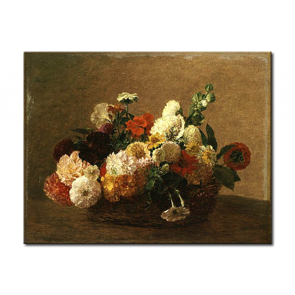 Schilderij  Henri Fantin-Latour: Flower Still Life