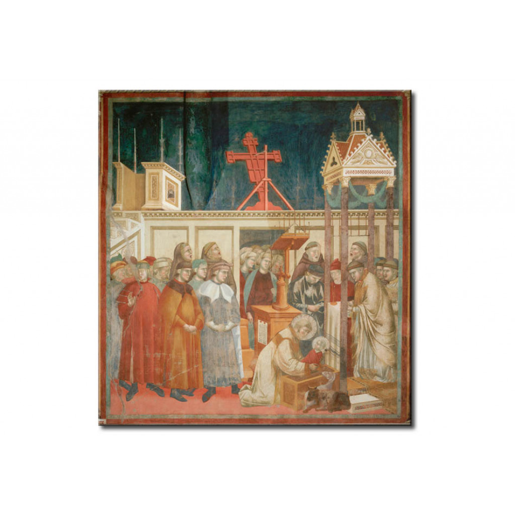 Schilderij  Giotto Di Bondone: The Christmas Celbration At Greccio.
