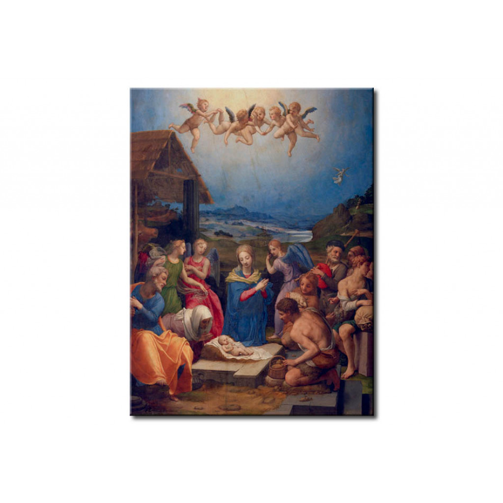 Schilderij  Agnolo Bronzino: Adoration Of The Shepherds