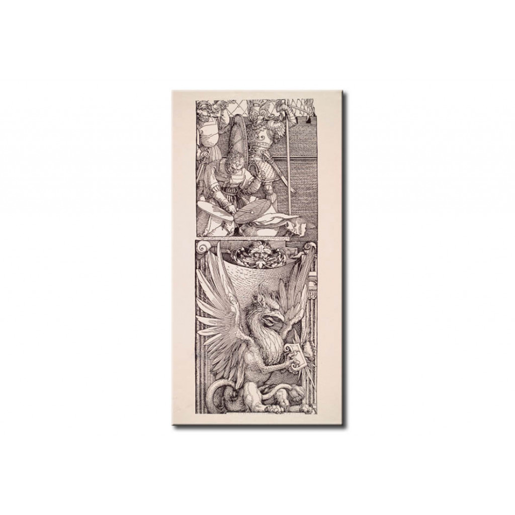 Schilderij  Albrecht Dürer: Der Trommler Und Der Greif