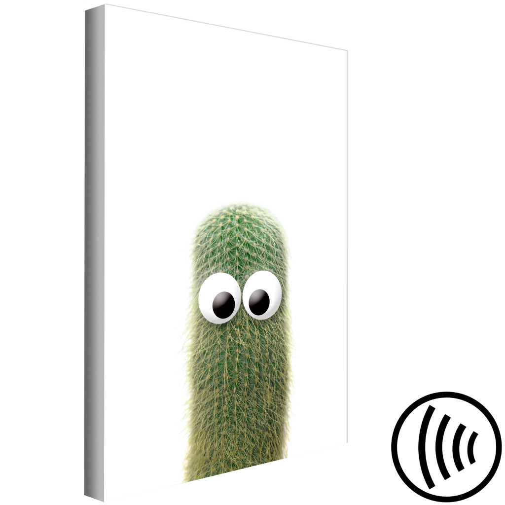 Canvastavla Chaining The Eye - En Rolig Kaktus Med ögon, Perfekt För Ett Barn För Ett Barn Och Alla Grönsaker Som är Snodda
