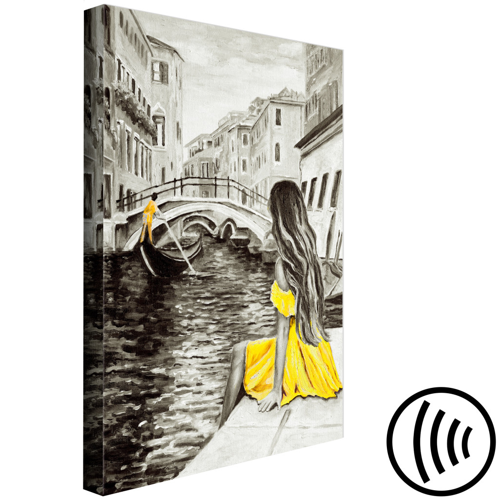 Schilderij  Venetië: Far Dreams (1 Part) Vertical Yellow