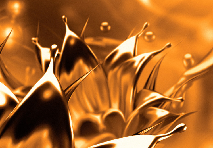 Papier peint Fleurs d'oranger - une composition abstraite sur une liquide dorée 125780 additionalImage 3