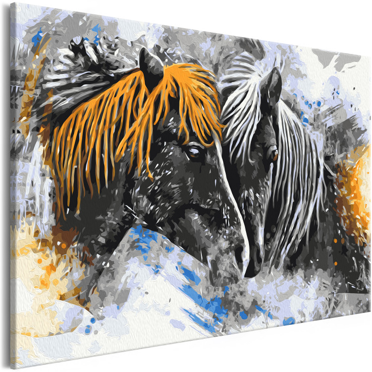Måla med siffror Black and Yellow Horses 134680 additionalImage 6