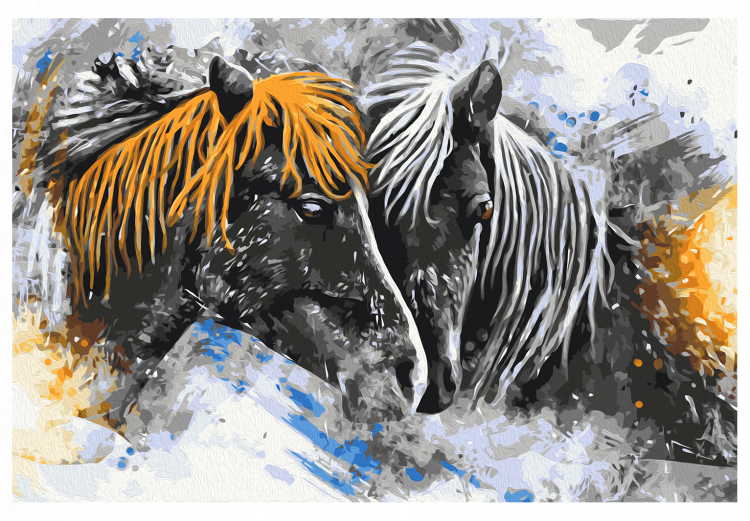 Kit de peinture par numéros Black and Yellow Horses 134680 additionalImage 4