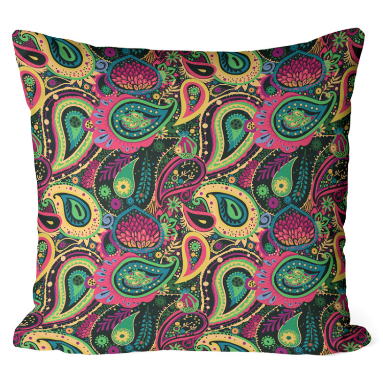 Mikrofiberkudda Colourful teardrops - composition with geometric motif and flowers cushions 146980