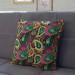 Mikrofiberkudda Colourful teardrops - composition with geometric motif and flowers cushions 146980 additionalThumb 3
