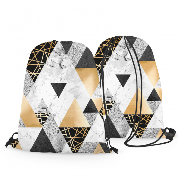 Worek plecak Geometria elegancji - minimalistyczny wzór z imitacją marmuru i złota 147480 additionalImage 3