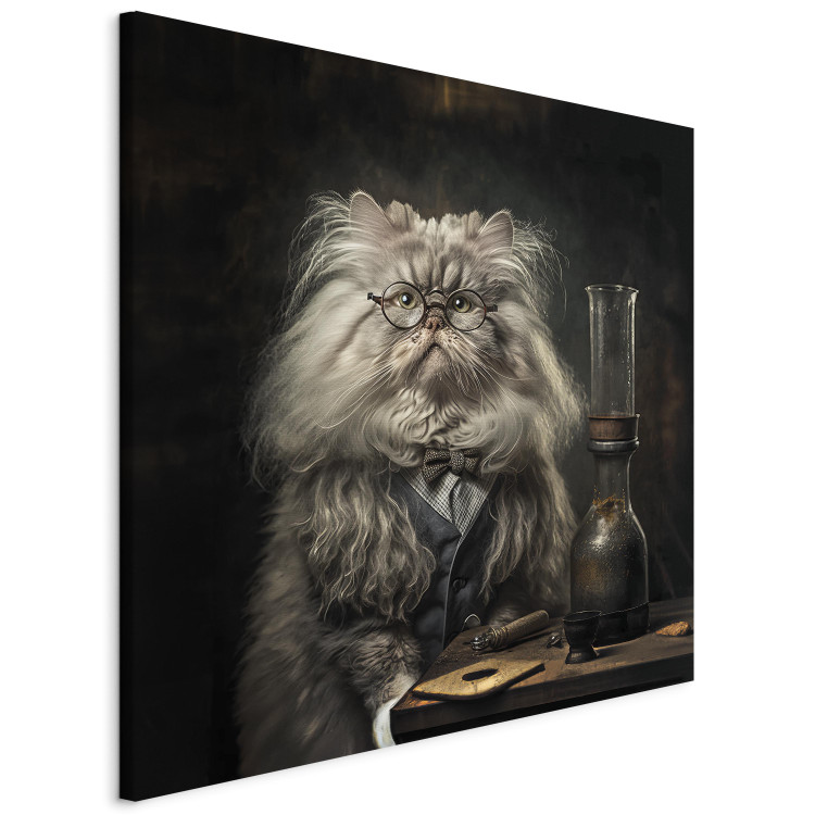 Canvas AI Persian Cat - Portrait of a Fantasy Animal in the Guise of a Professor - Square 150180 additionalImage 2