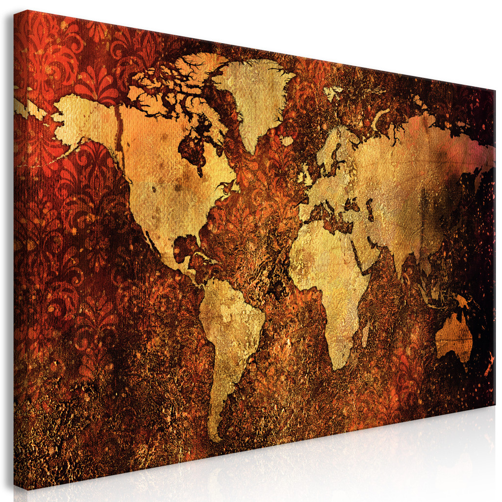Schilderij Copper World Map II [Large Format]