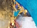 Quadro Riflesso dorato (1 parte) - astrazione blu con disegni 47480 additionalThumb 3