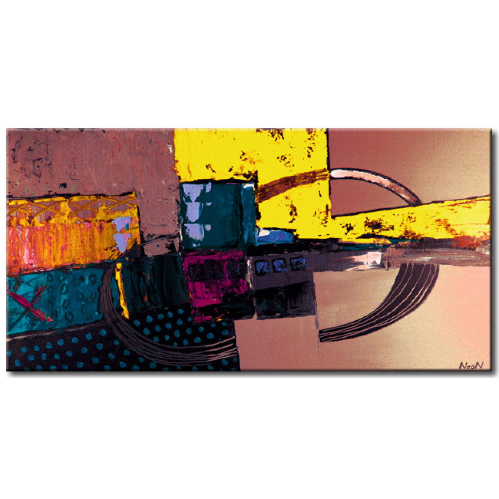Obraz Abstrakcja Koloru (1-częściowy) - Kolorowa Fantazja Na Fioletowym Tle