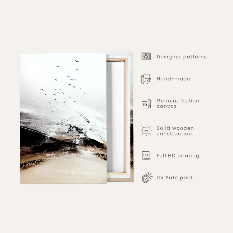 Canvas Landscapes (3-piece) - Colourful abstractions with landscapes and a frame effect 48380 additionalImage 6