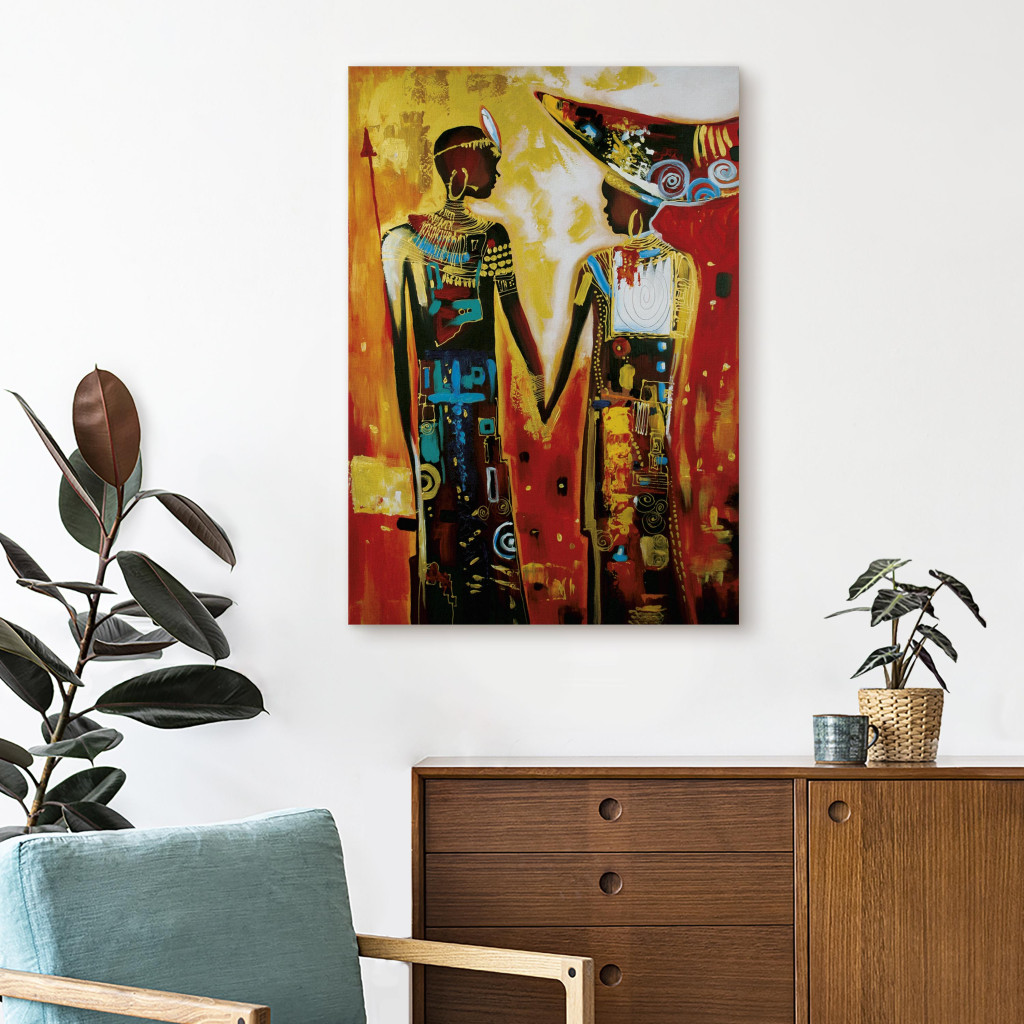 Målning Afrikanst Par