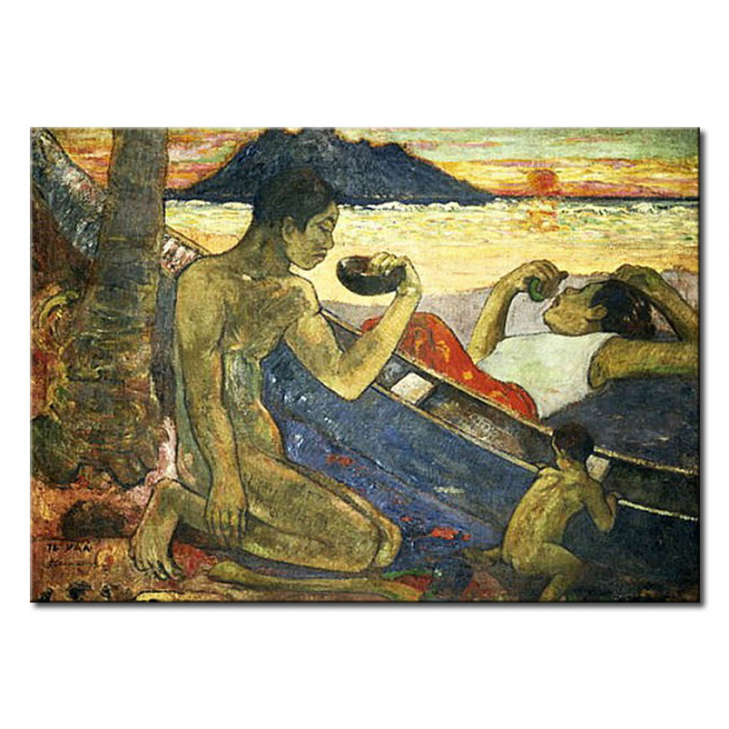 Schilderij  Paul Gauguin: A Canoe (Tahitian Family)