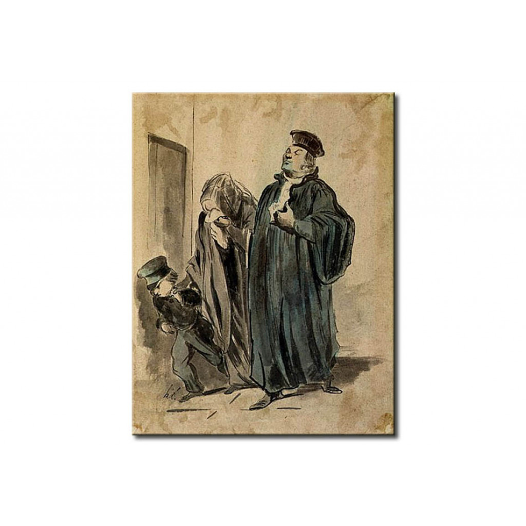 Schilderij  Honoré Daumier: Judge, Woman And Child