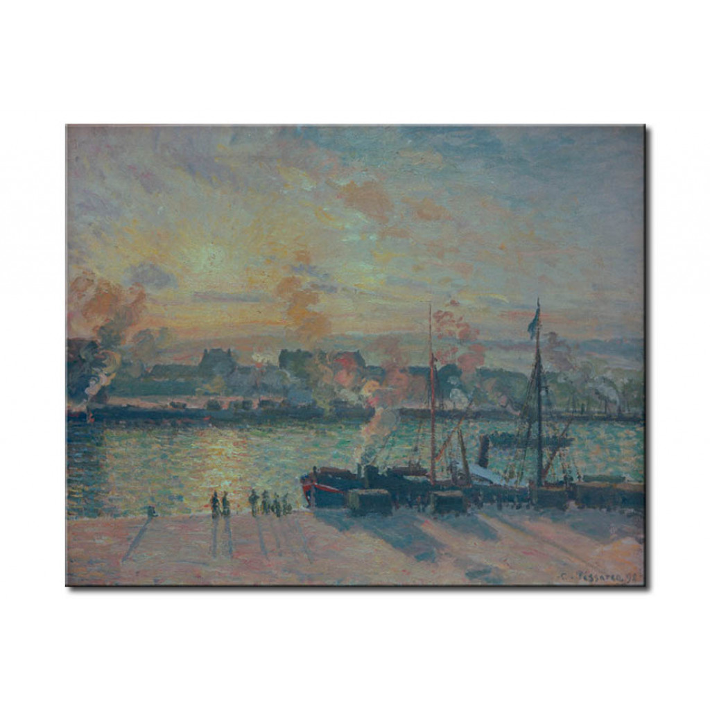 Målning Sonnenuntergang, Hafen Von Rouen (Rauchschwaden)