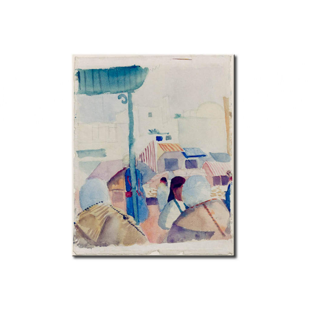 Schilderij  August Macke: Markt In Tunis II