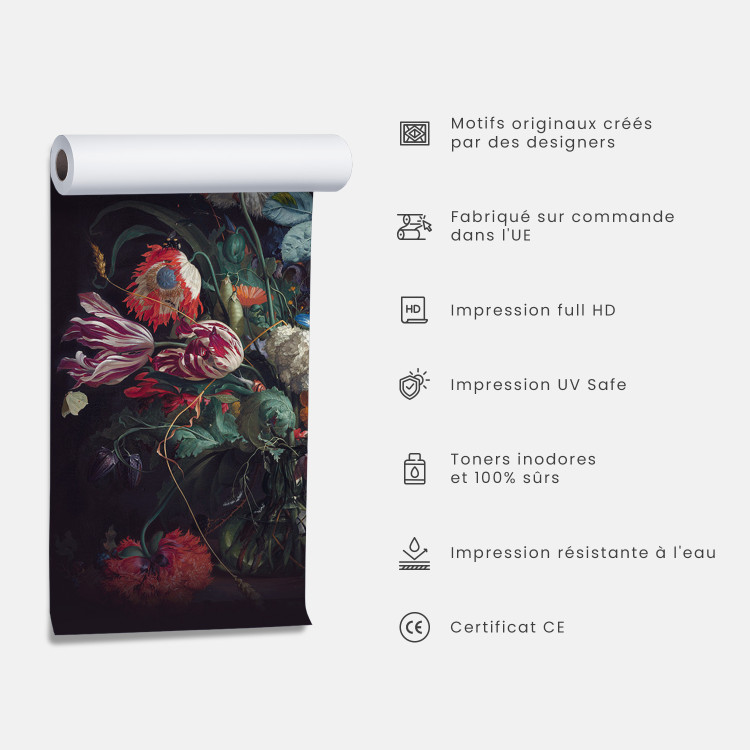 Papier peint moderne Prairie luxuriante - fleurs aux couleurs énergétiques sur fond clair 60480 additionalImage 4
