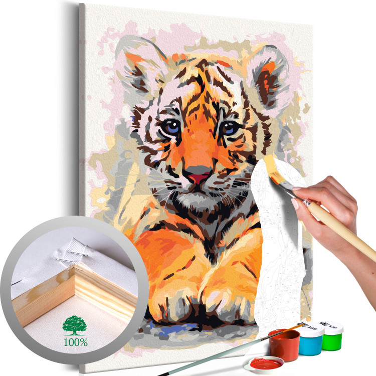  Dibujo para pintar con números Cachorro de tigre 107490