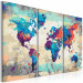 Paint by number World Map (Blue & Red) 3 Parts 108290 additionalThumb 4