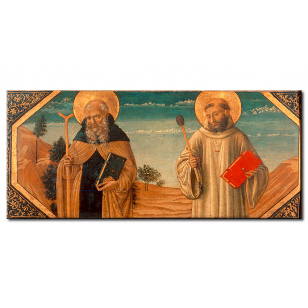 Schilderij  Benozzo Gozzoli: Saints Antony Of Eremita And Benedict Of Nursia