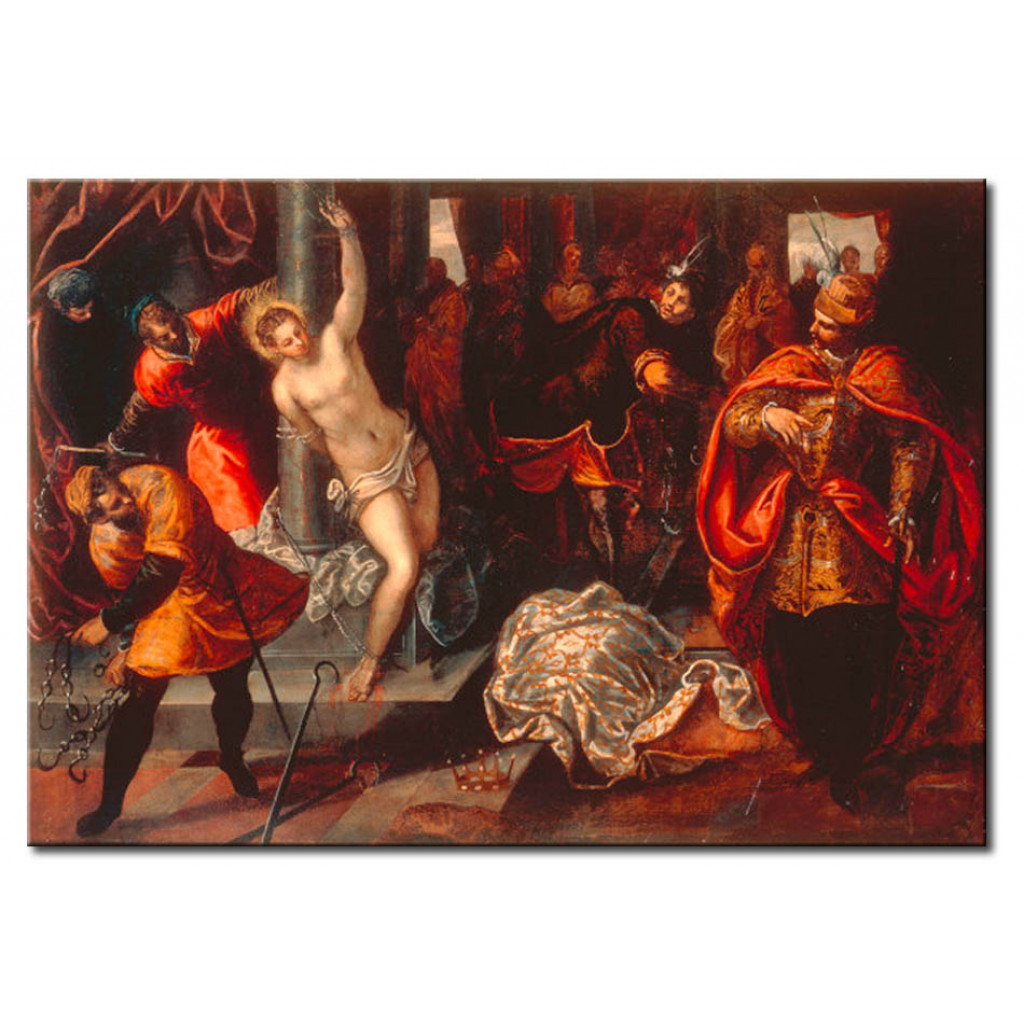 Schilderij  Tintoretto: The Flogging Of St. Catherine Of Alexandria