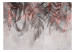 Foto Tapete Pflanzenvorhang - Graue Landschaft mit Blättern und rosa Akzent 144490 additionalThumb 1