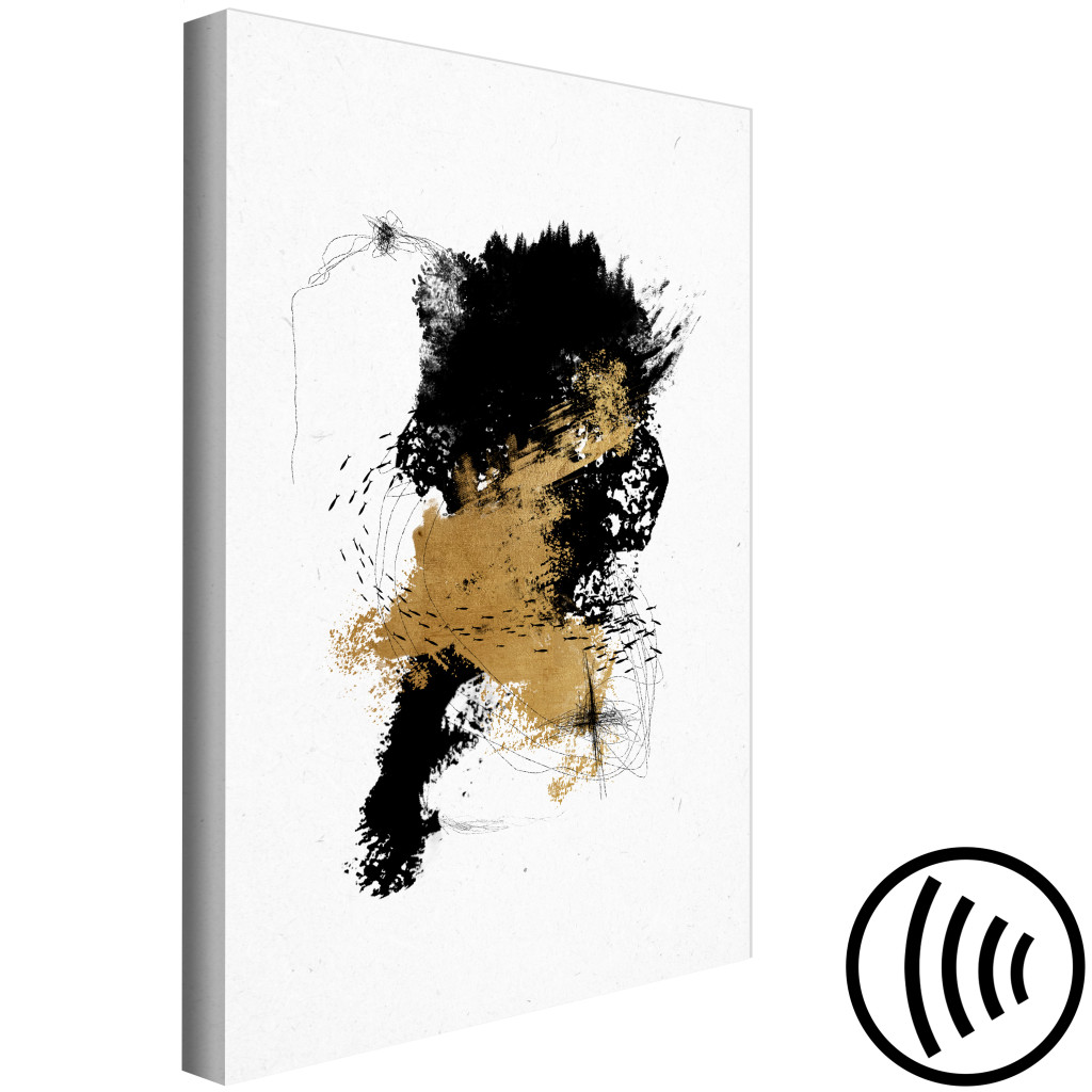 Quadro Em Tela Wild Shoal - Abstract Graphics With An Animal Motif And Gold