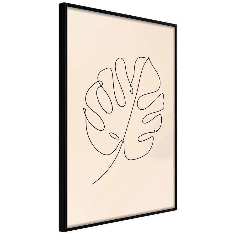 Poster Linear Monstera - Minimalist Delicate Leaf on a Beige Background 146390 additionalImage 5