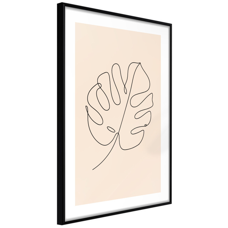 Poster Linear Monstera - Minimalist Delicate Leaf on a Beige Background 146390 additionalImage 8