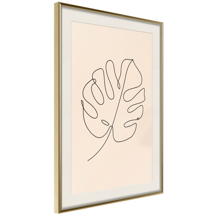 Poster Linear Monstera - Minimalist Delicate Leaf on a Beige Background 146390 additionalImage 10