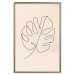 Poster Linear Monstera - Minimalist Delicate Leaf on a Beige Background 146390 additionalThumb 18