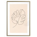 Poster Linear Monstera - Minimalist Delicate Leaf on a Beige Background 146390 additionalThumb 24