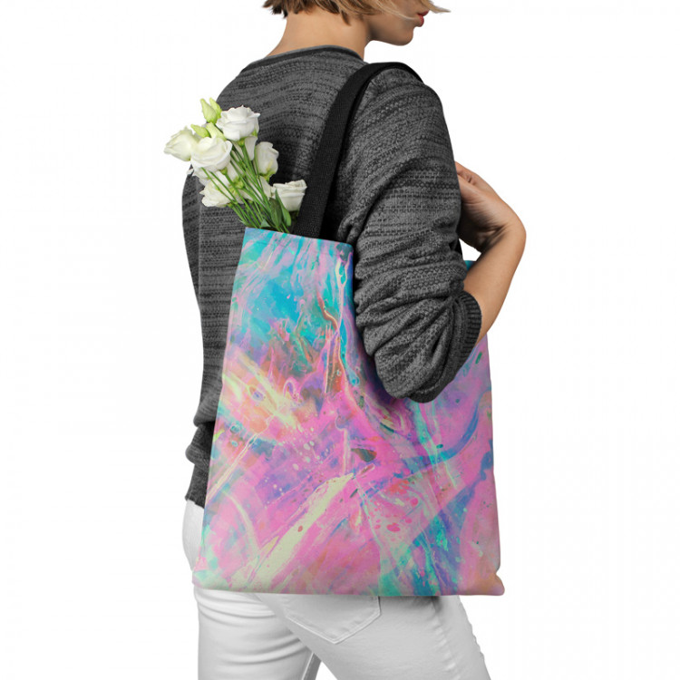 Shoppingväska Liquid cosmos - an abstract graphics in holographic style 147490 additionalImage 3