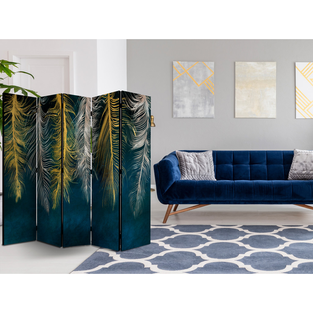 Biombo Decorativo Gilded Feathers II [Room Dividers]