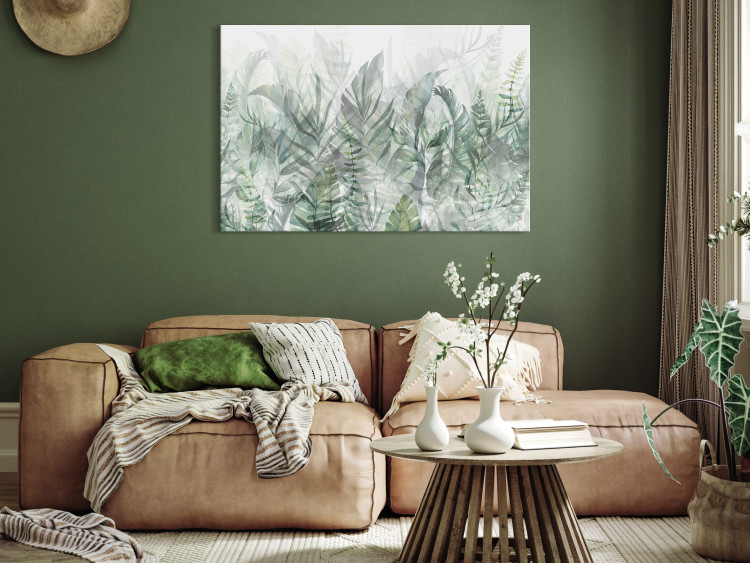 Acrylic Print Wild Meadow - Lush Vegetation Intertwining on a White Background [Glass] 151490 additionalImage 3