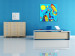 Canvastavla Semester (1-del) - färgstark abstraktion med mönster på blå bakgrund 46690 additionalThumb 2