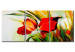 Quadro moderno Nascosti (3 pezzi) - natura con fiori rossi su uno sfondo chiaro 48690