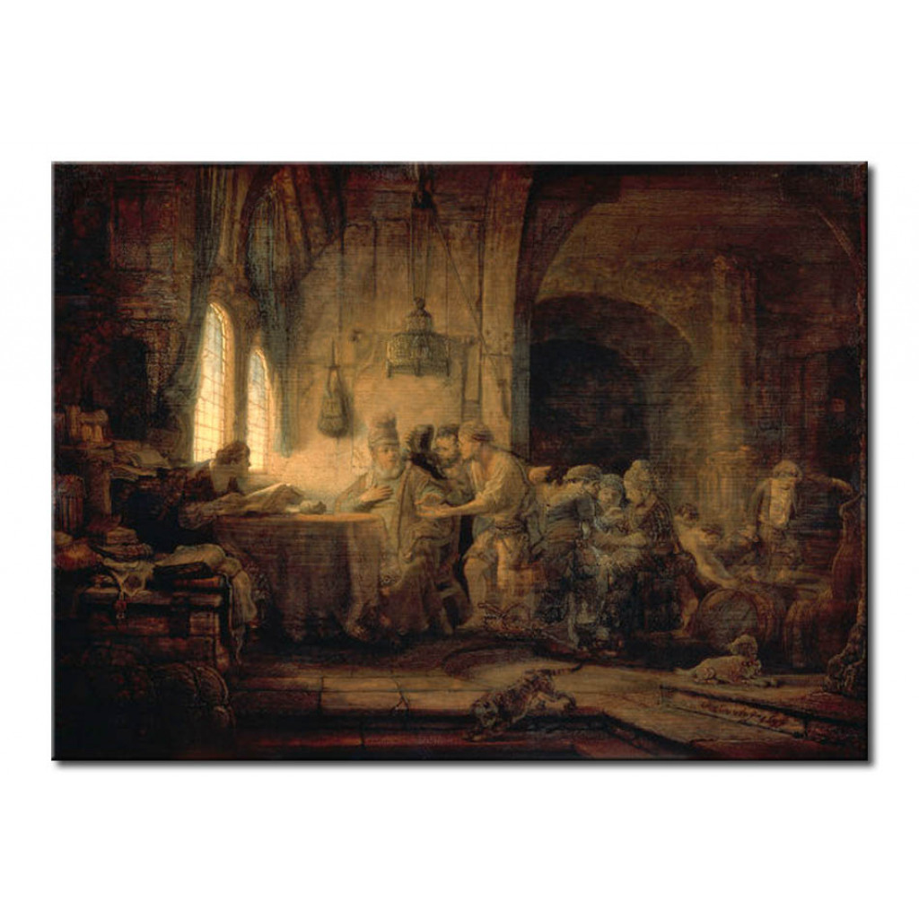 Schilderij  Rembrandt: The Parable Of The Workers In The Vineyard