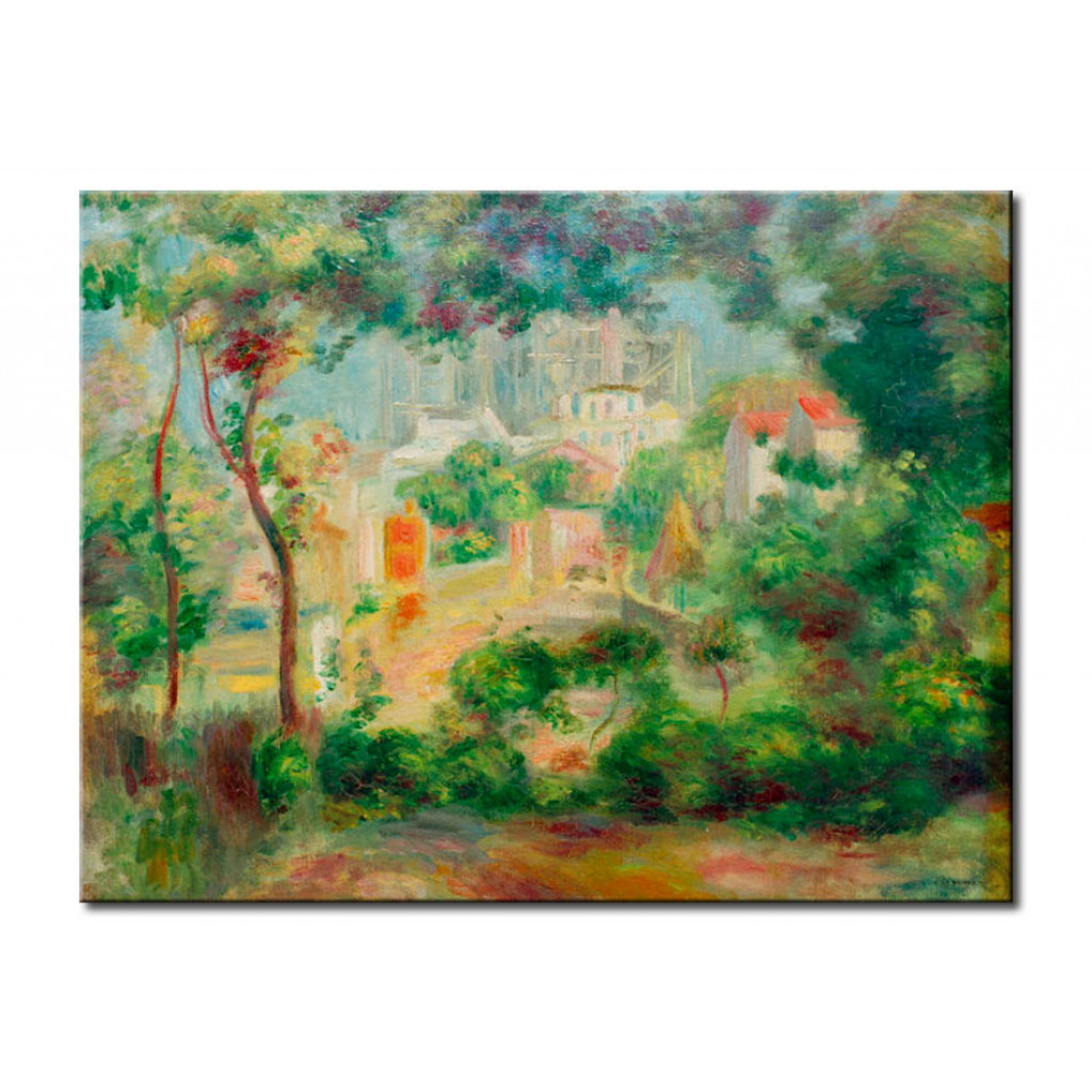Schilderij  Pierre-Auguste Renoir: Les Jardins De Montmartre Donnant Vue A Sacre-Coeur En Chantier