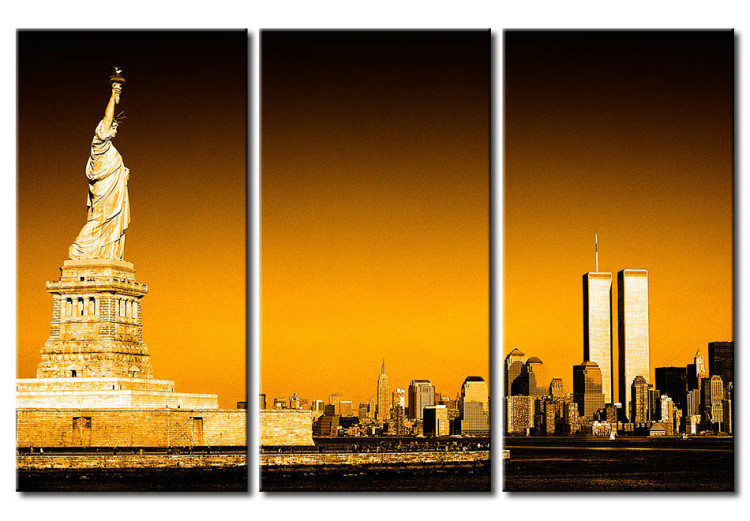 Canvas Print Statue of Liberty in yellow 58390