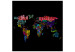 Fototapeta Kolorowe podróże - mapa świata z kolorowymi napisami na czarnym tle 59990 additionalThumb 1
