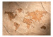 Papier peint moderne Voyages en papier - carte du monde sable avec les continents 64790 additionalThumb 1