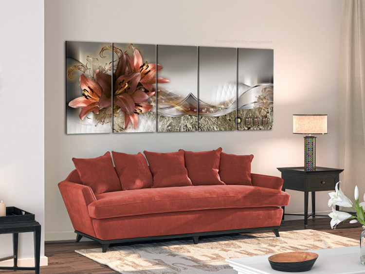 Bild auf Leinwand Lilies and Abstraction 105001 additionalImage 3