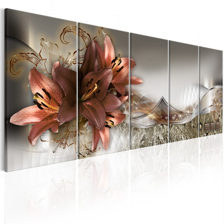 Bild auf Leinwand Lilies and Abstraction 105001 additionalImage 2