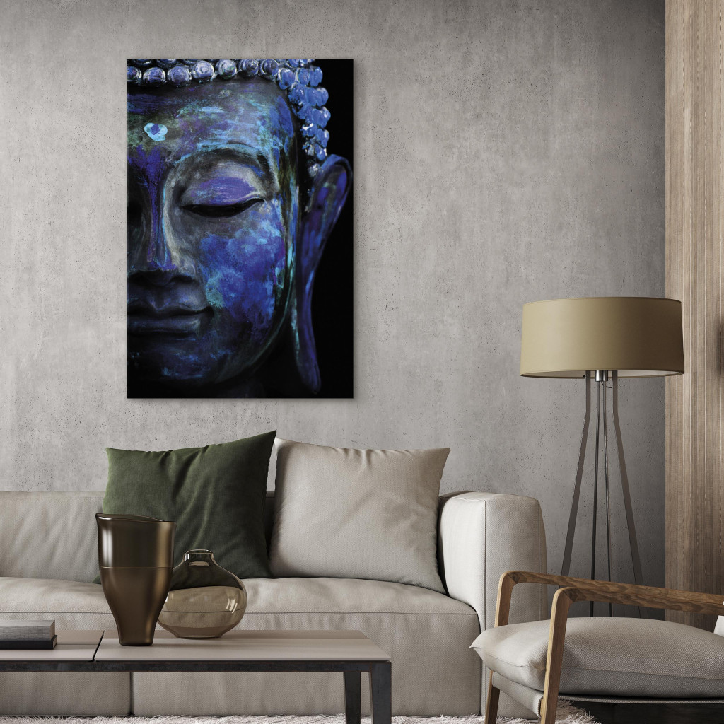 Schilderij  Zen: Blue Buddha